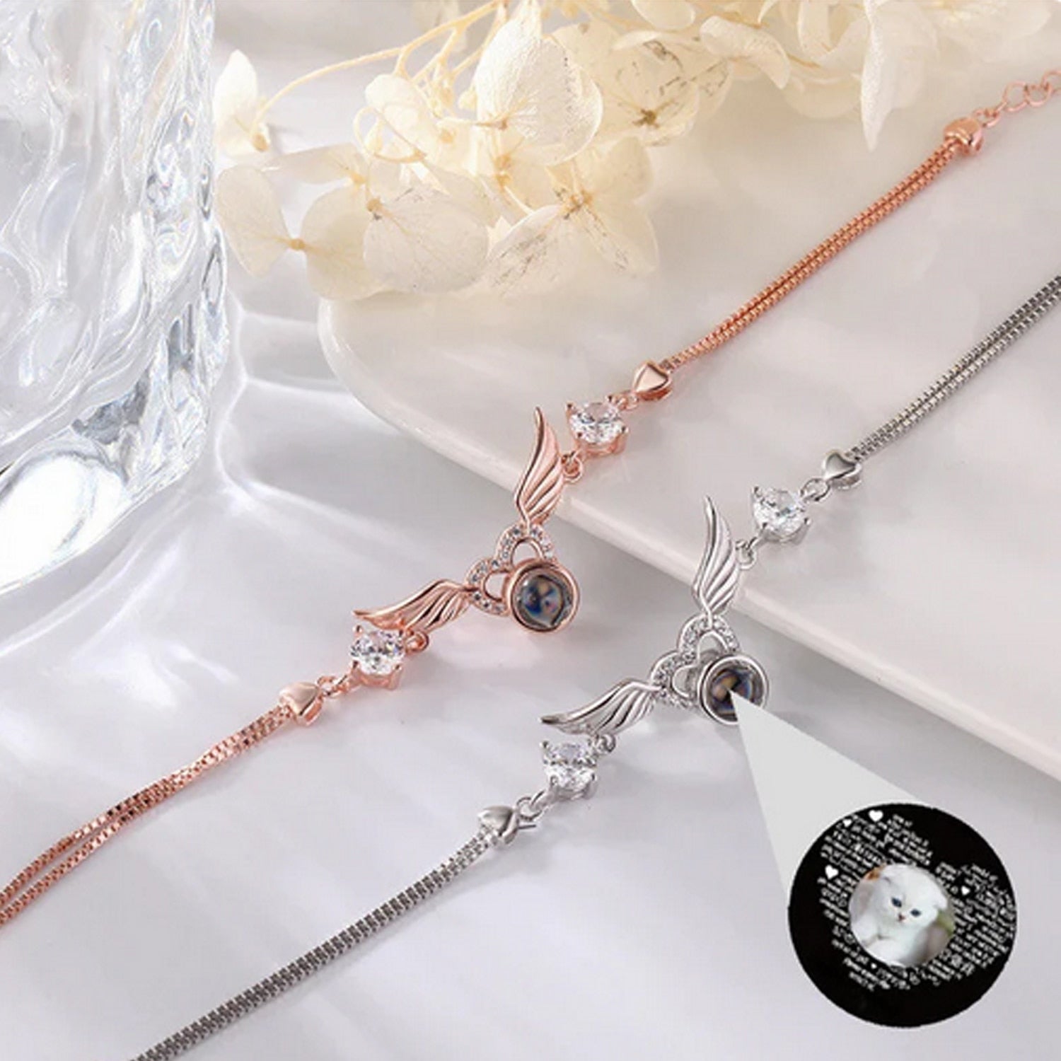 Heart Projection Photo Bracelet