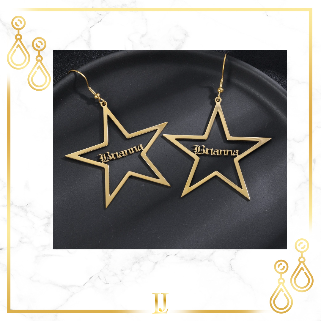 Personalized Star Earrings - Limitless Jewellery