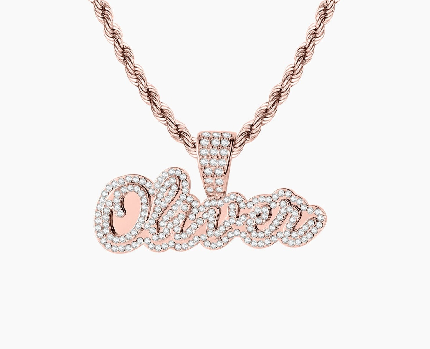 Personalized Iced Cursive Necklace
