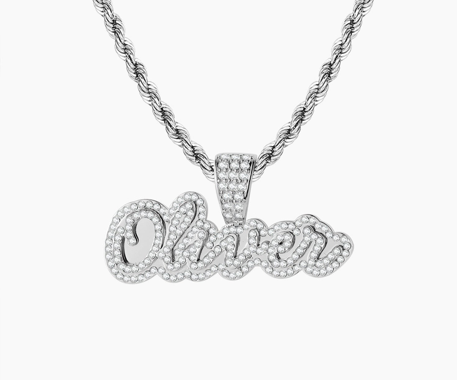 Personalized Iced Cursive Necklace