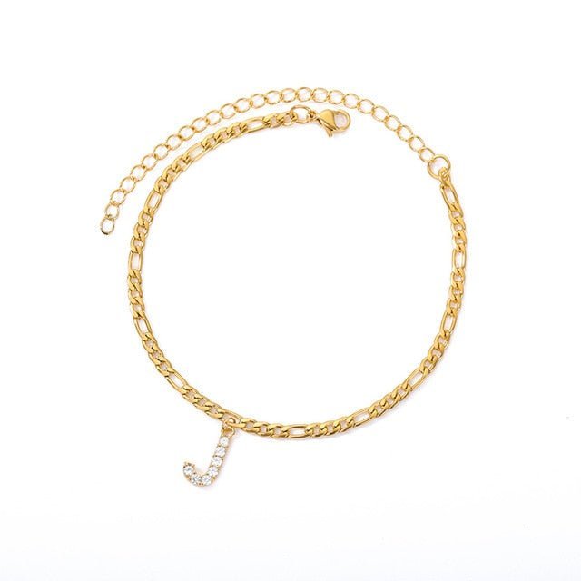 A-Z Initial Letter Anklet Bracelet - Limitless Jewellery
