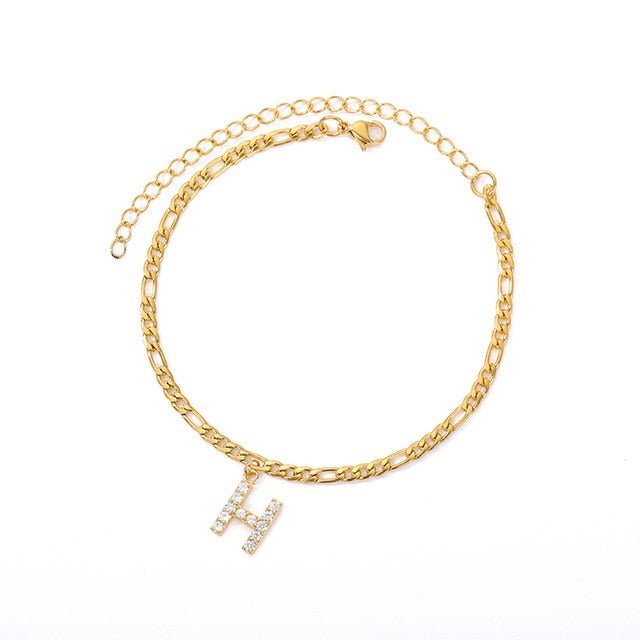 A-Z Initial Letter Anklet Bracelet - Limitless Jewellery