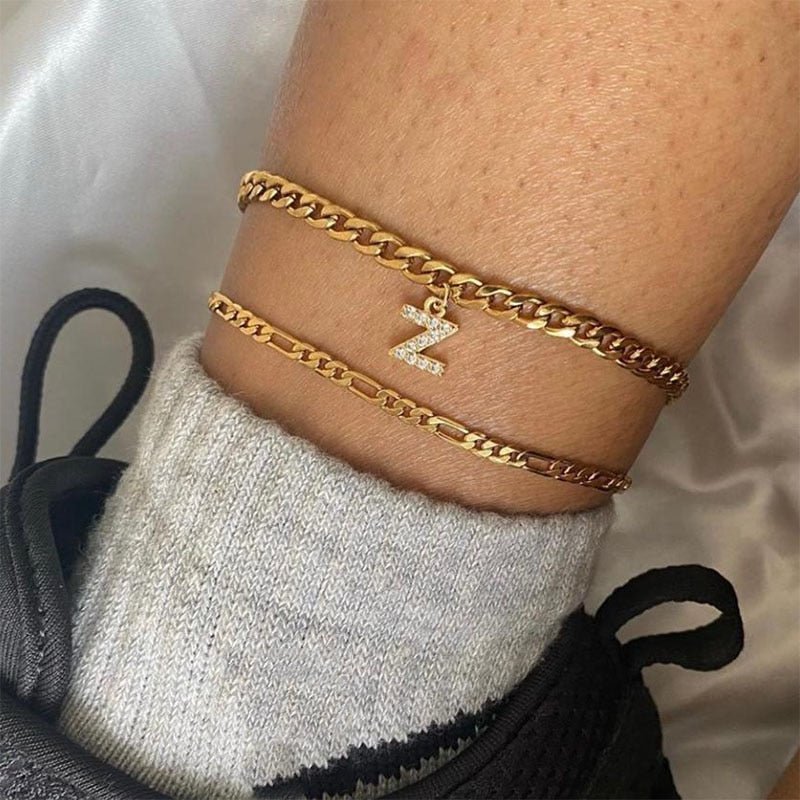 A-Z Initial Letter Anklet Bracelet - Limitless Jewellery