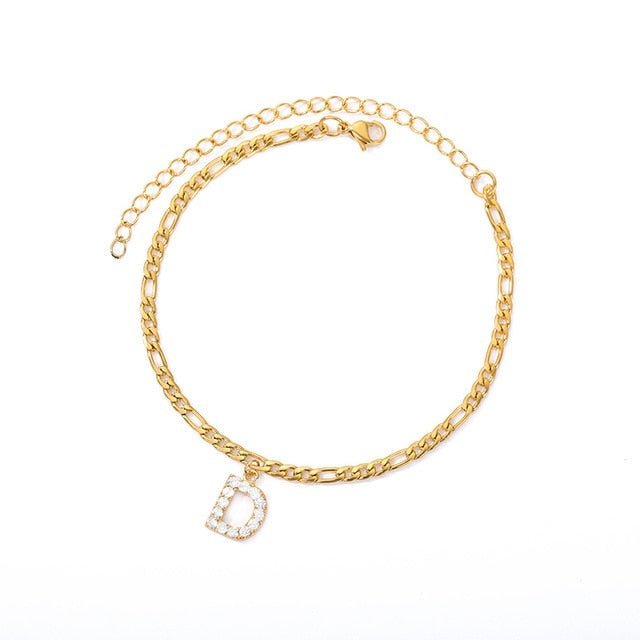 A-Z Initial Letter Anklet Bracelet - Limitless Jewellery