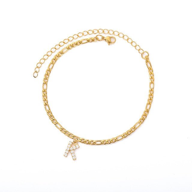A-Z Initial Letter Anklet Bracelet - Limitless Jewellery