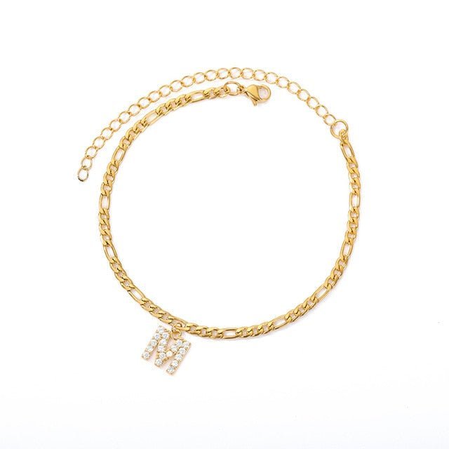 A-Z Initial Letter Anklet Bracelet - Limitless Jewellery