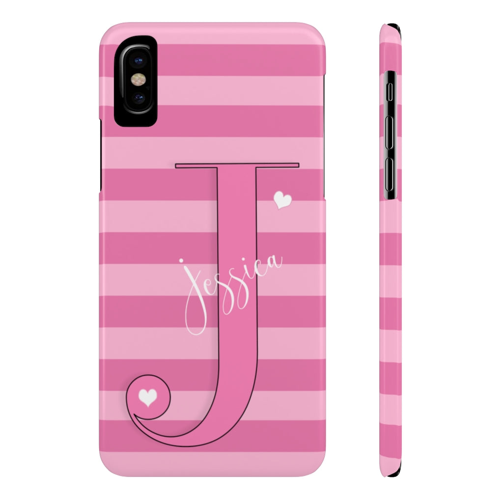 Pink Initial Heart Phone Case