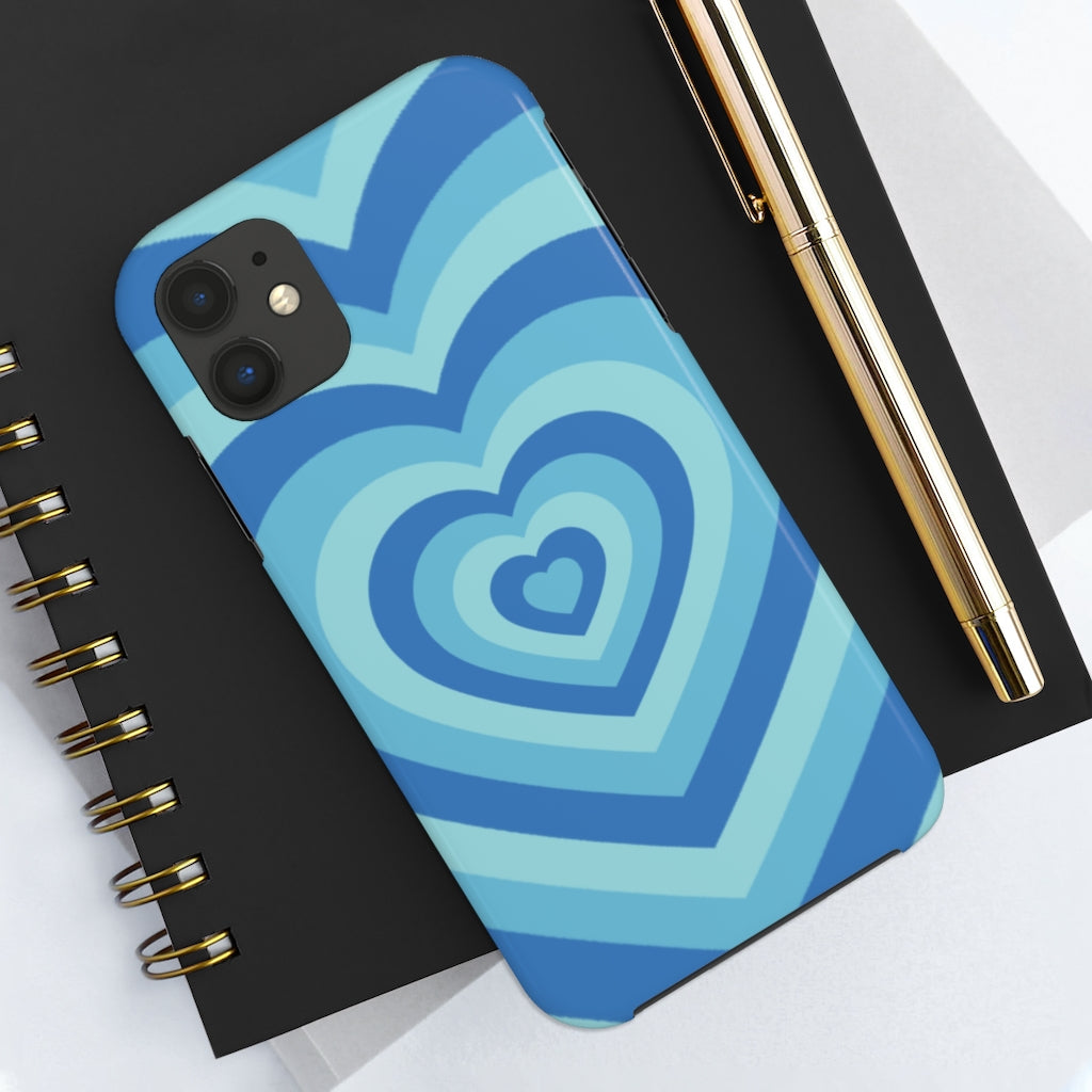 Blue Hearts iPhone Case