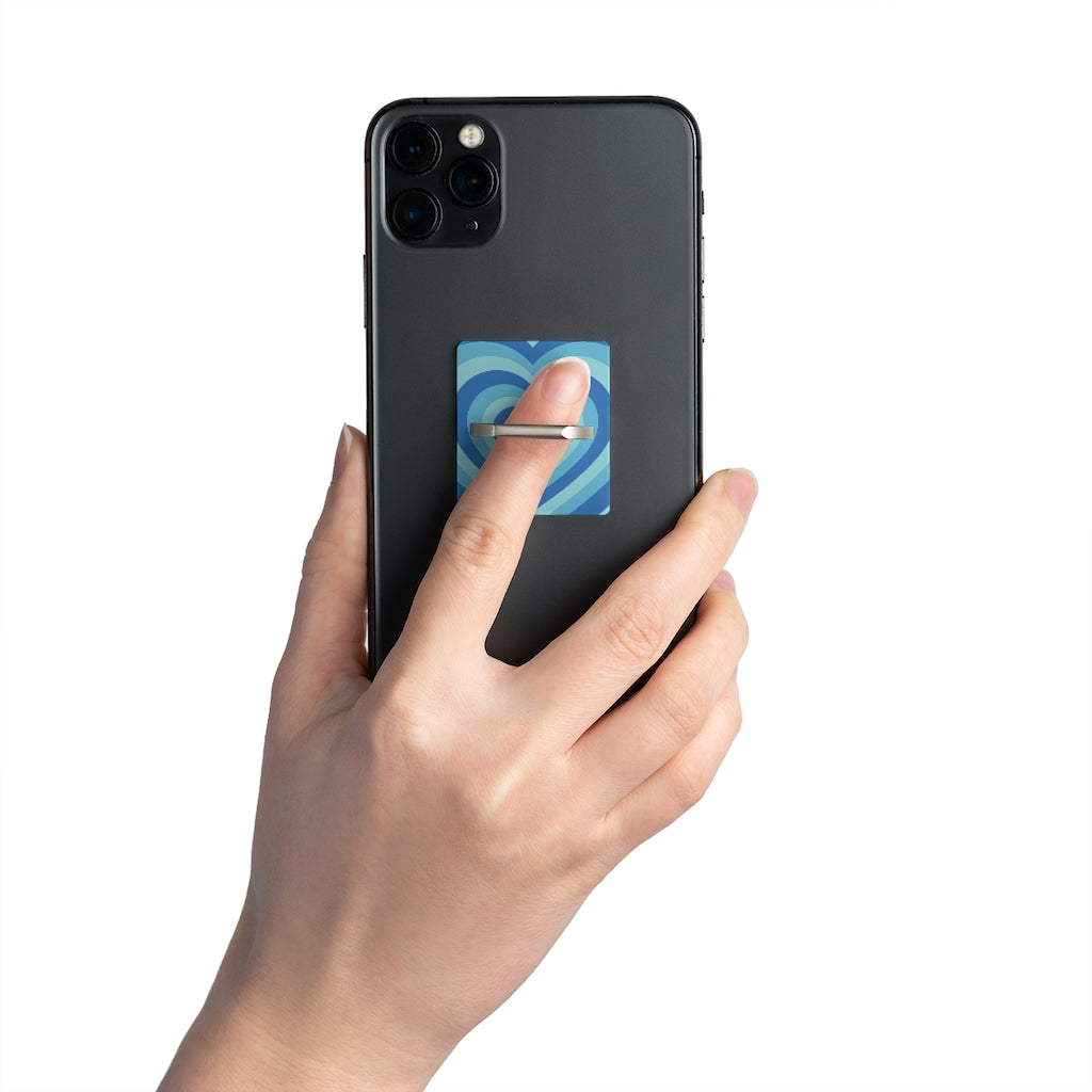 Blue Hearts Smartphone Ring Holder