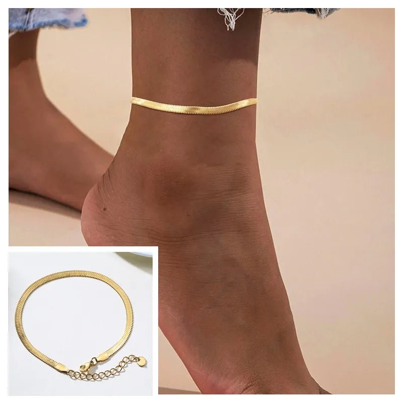 Adjustable Stainless Steel Snake Chain Anklet - Limitless Jewellery