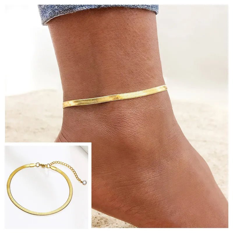 Adjustable Stainless Steel Snake Chain Anklet - Limitless Jewellery