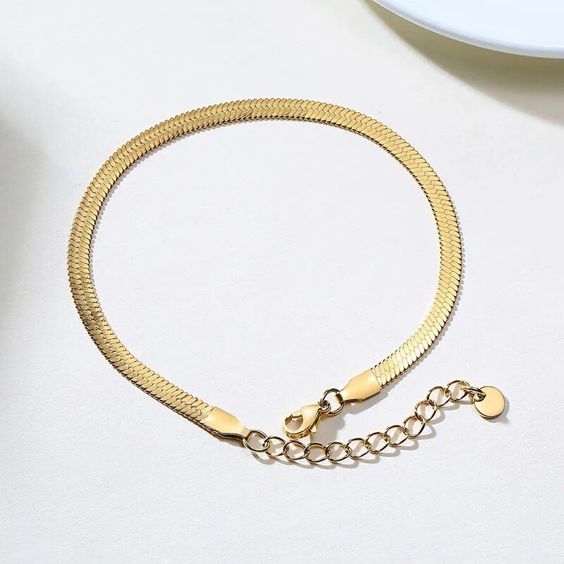 Adjustable Stainless Steel Snake Chain Anklet - Limitless Jewellery