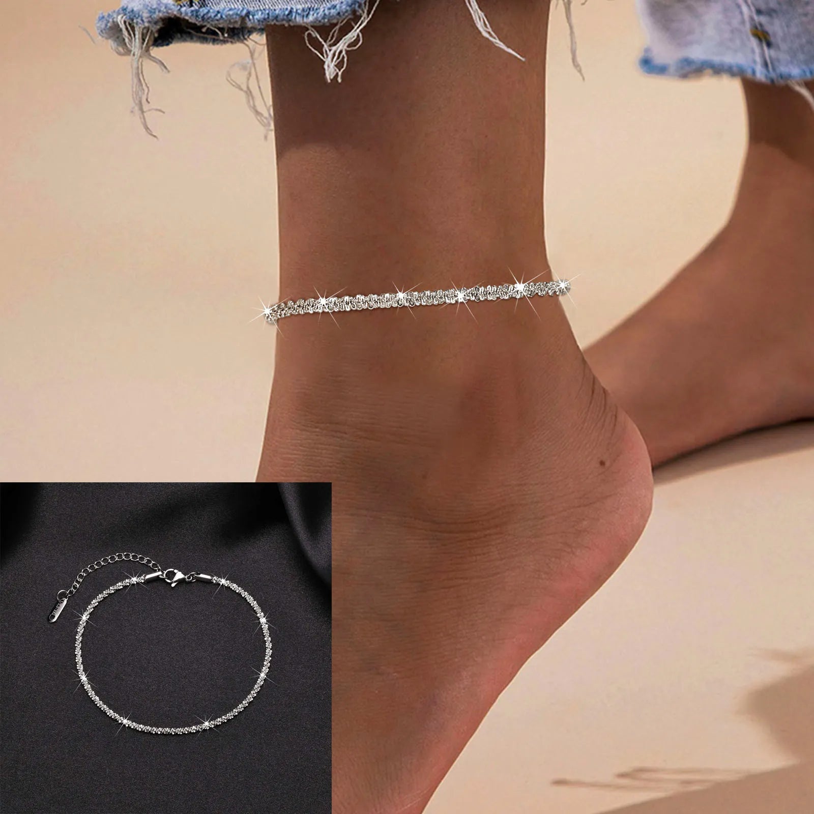 Adjustable Stainless Steel Snake Chain Anklet - Limitless Jewellery