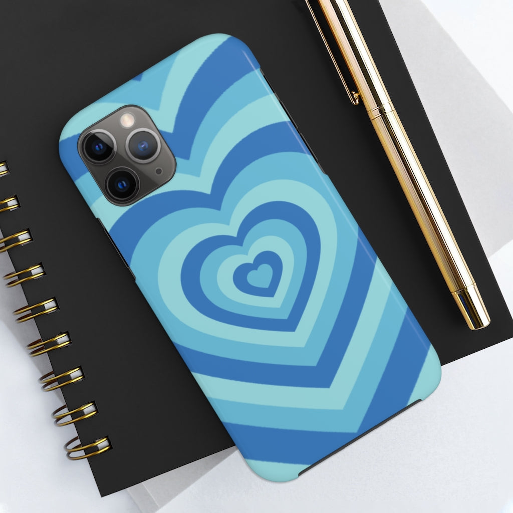 Blue Hearts iPhone Case