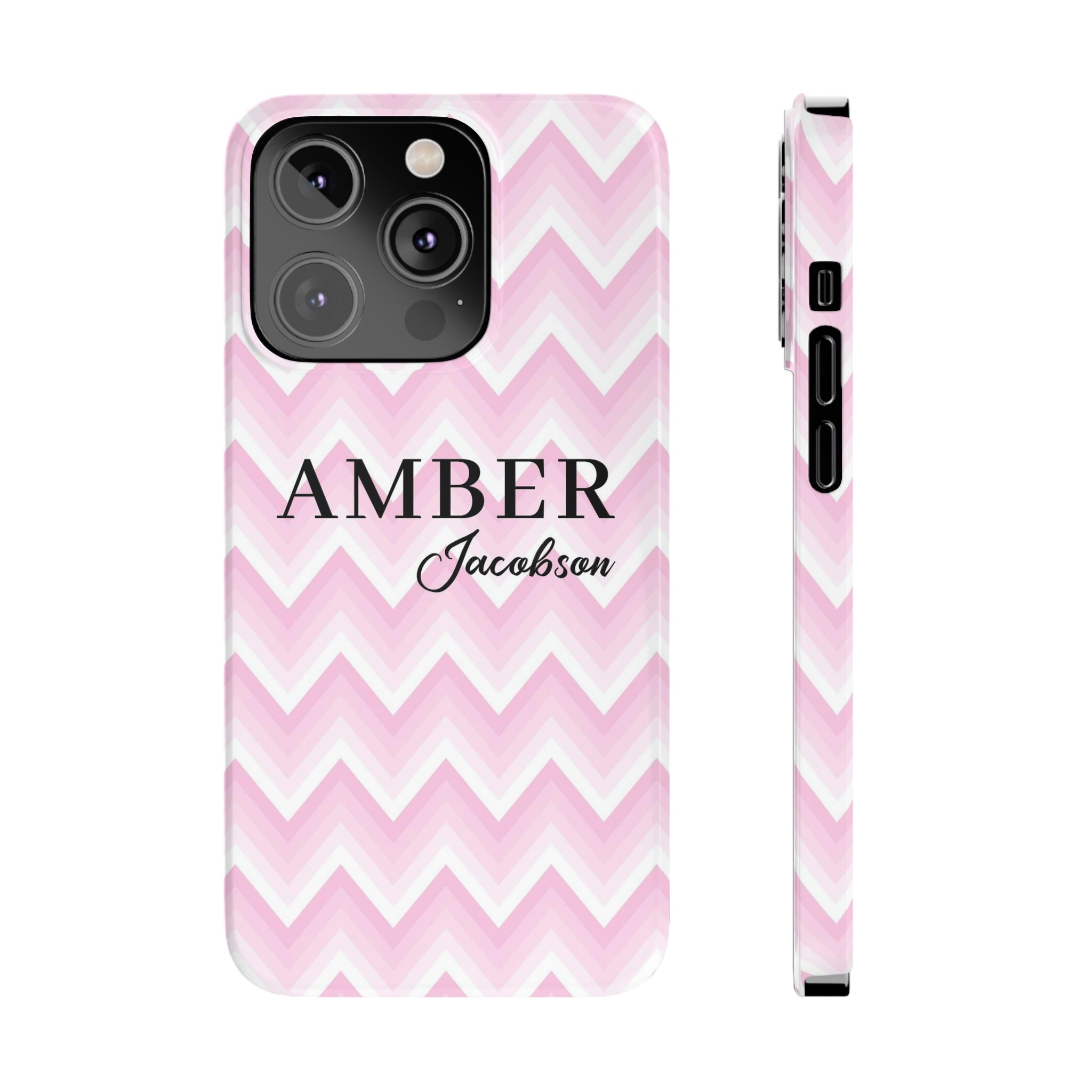 Personalized Wavy Pink iPhone Case