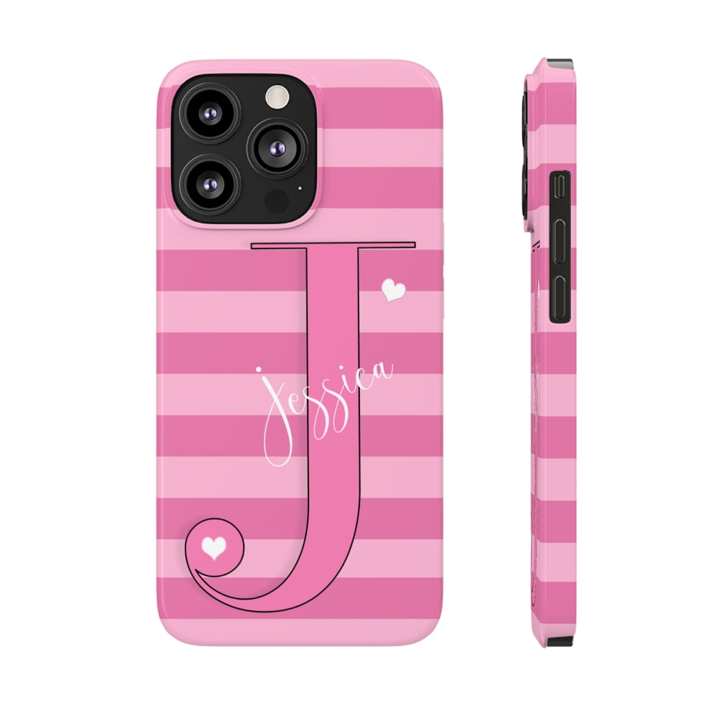 Pink Initial Heart Phone Case