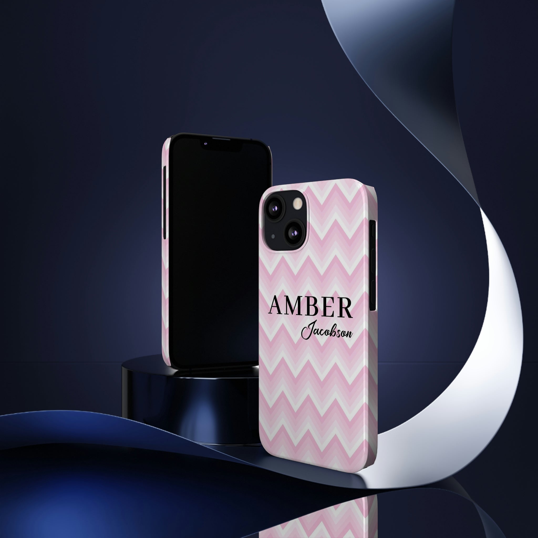 Personalized Wavy Pink iPhone Case