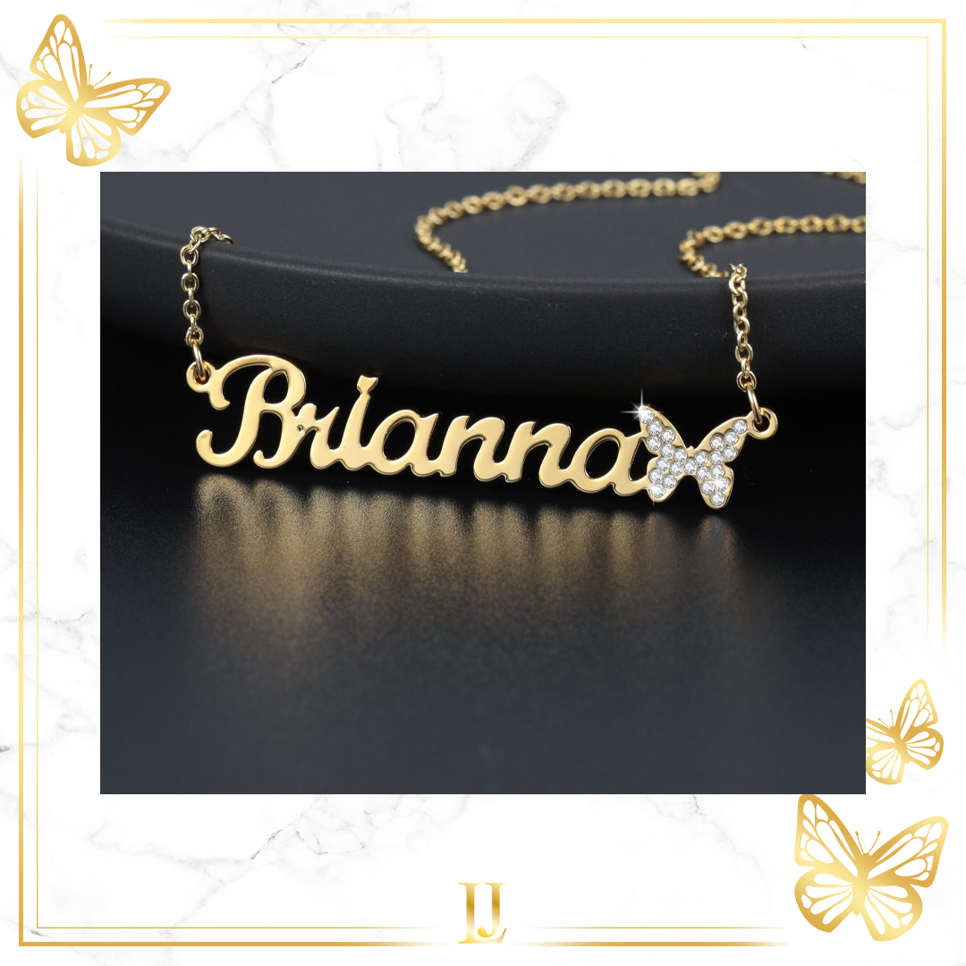 Personalized Iced Out Butterfly Necklace - Limitless Jewellery