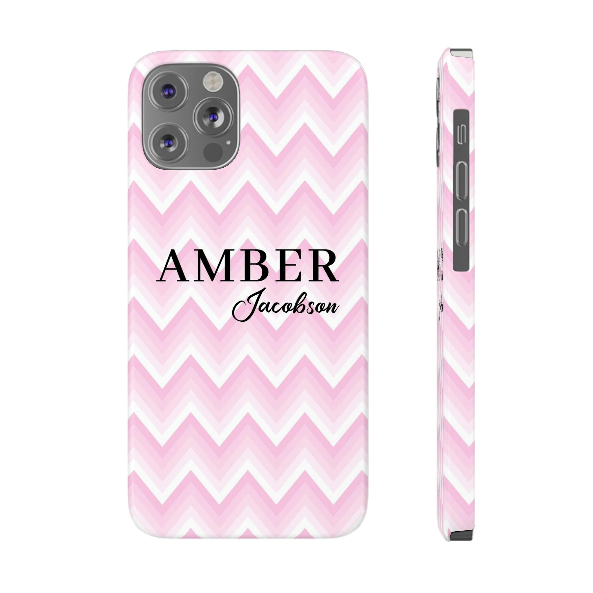 Personalized Wavy Pink iPhone Case