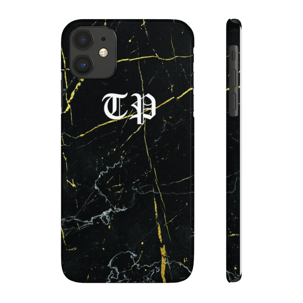 Personalized Old English Black Marble iPhone Case