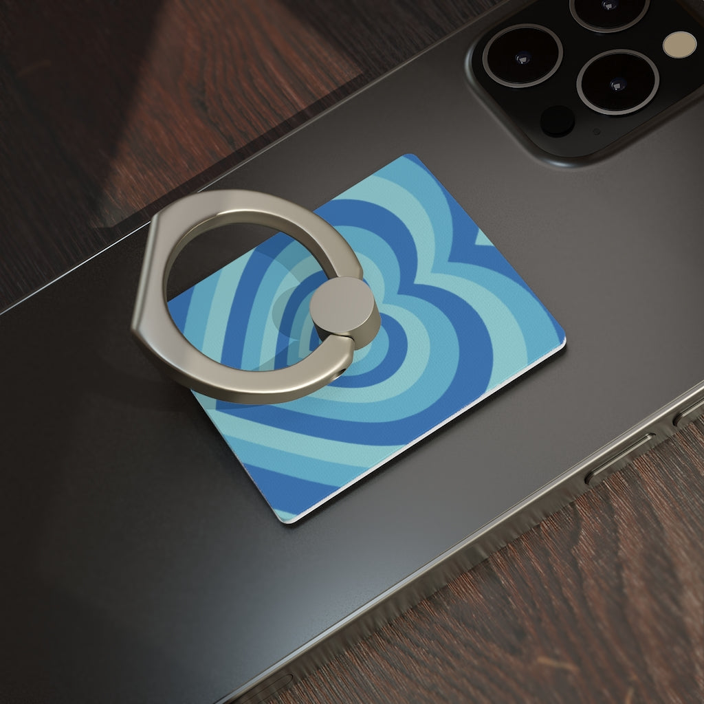 Blue Hearts Smartphone Ring Holder