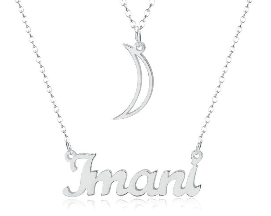 Personalized Layer Moon Necklace