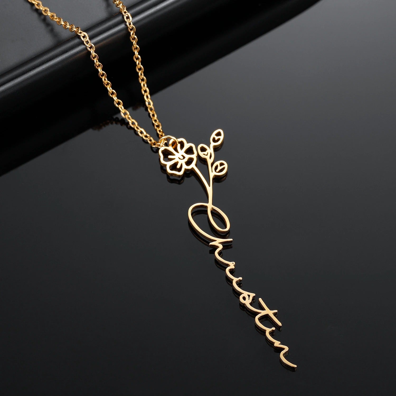 Personalized Flower Necklace