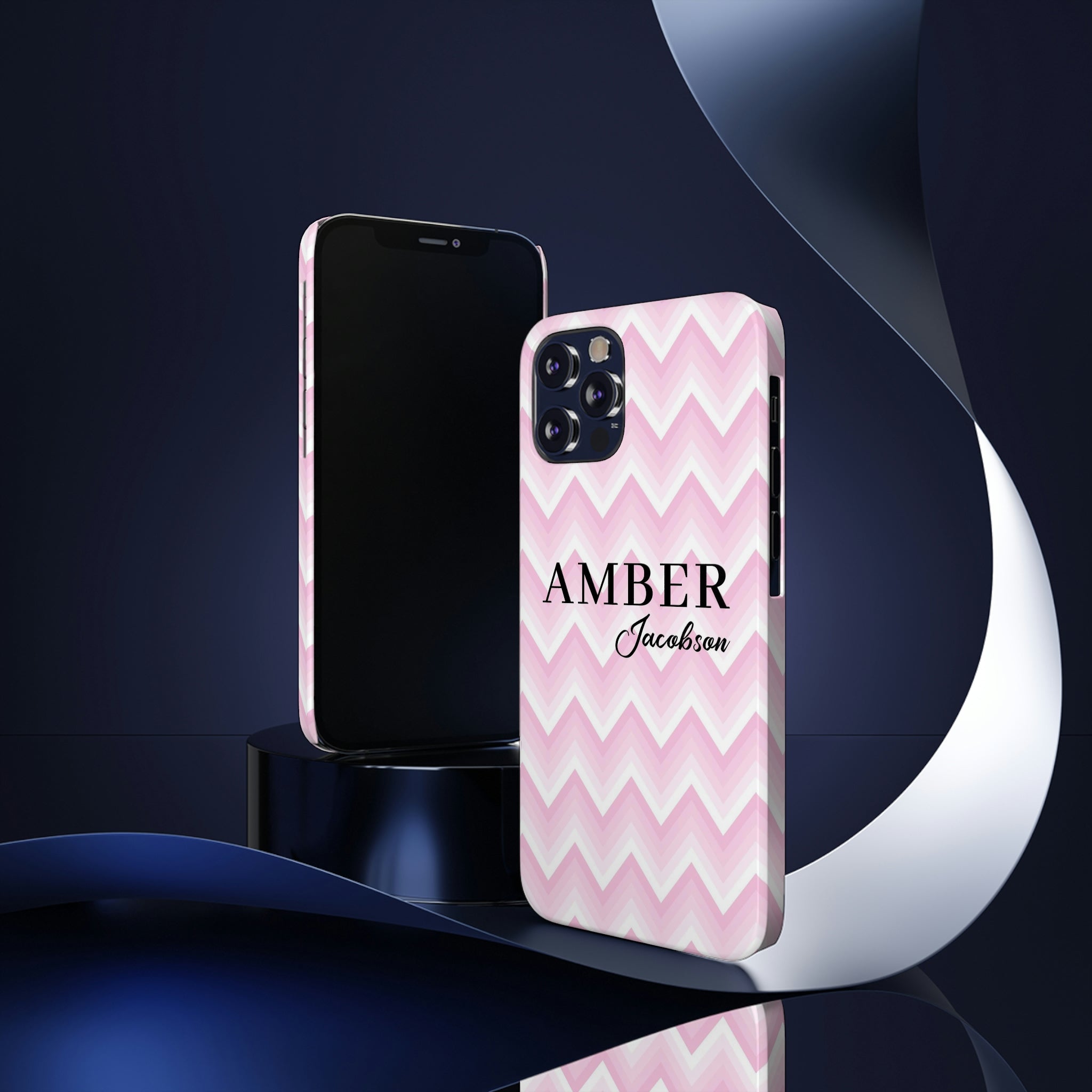 Personalized Wavy Pink iPhone Case