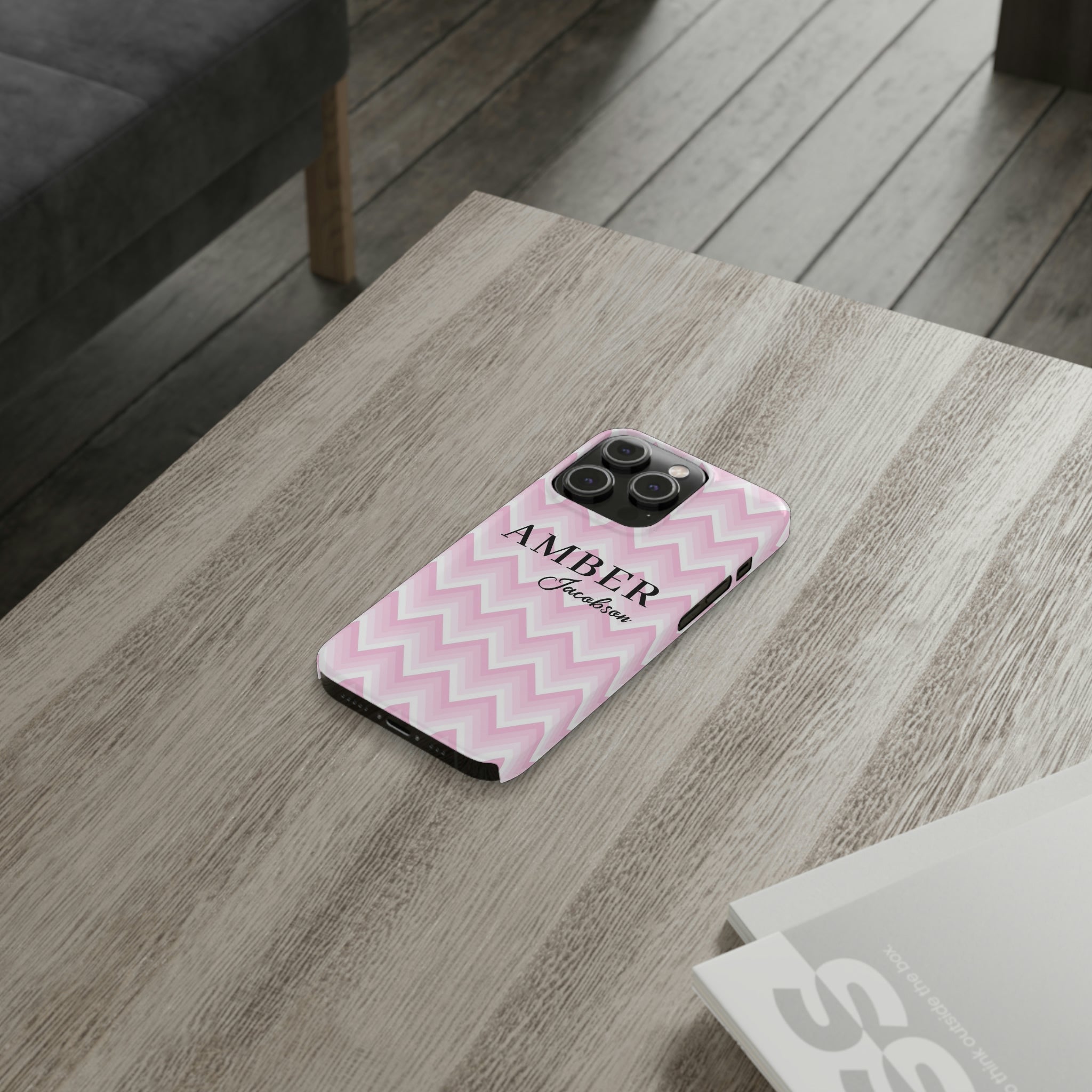 Personalized Wavy Pink iPhone Case