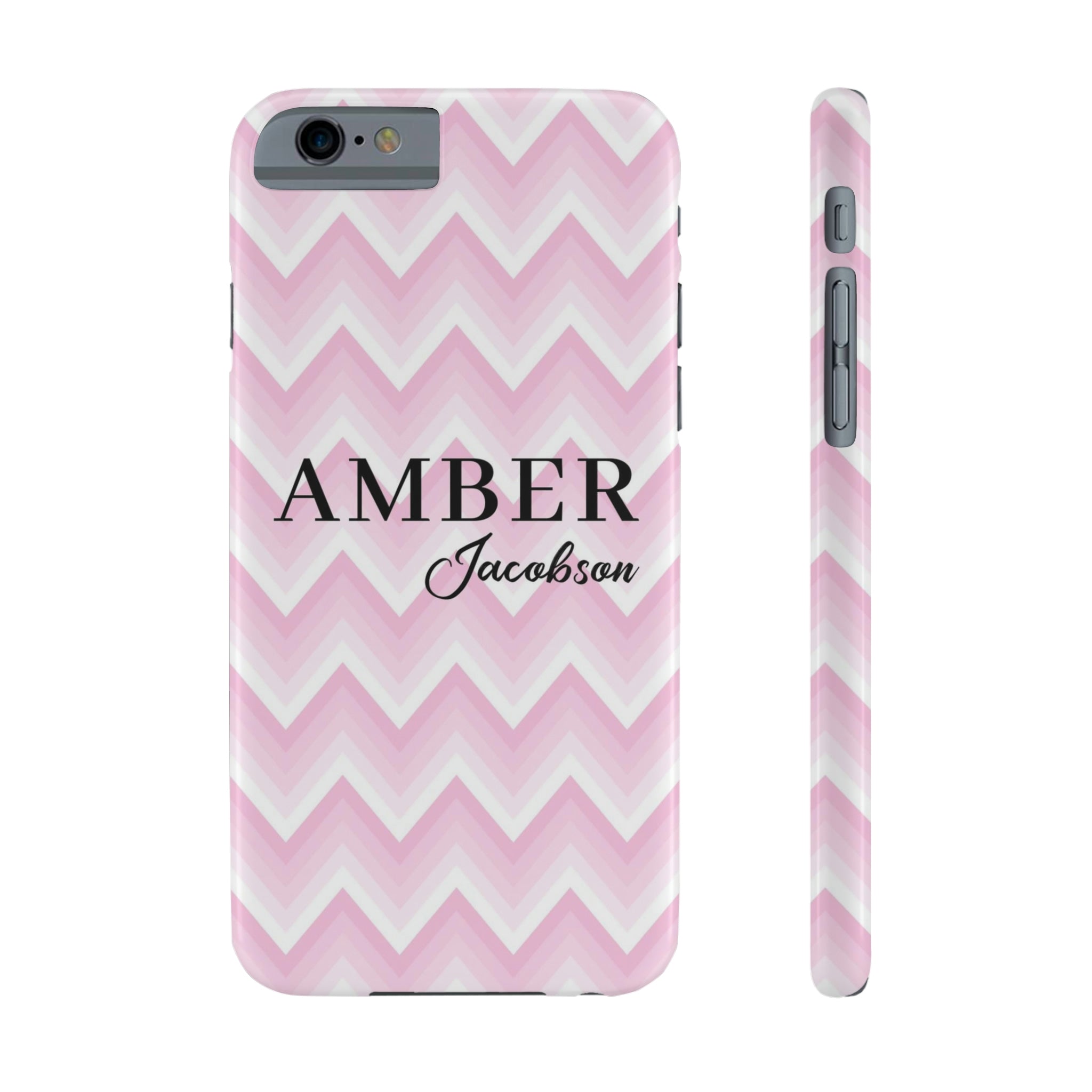 Personalized Wavy Pink iPhone Case