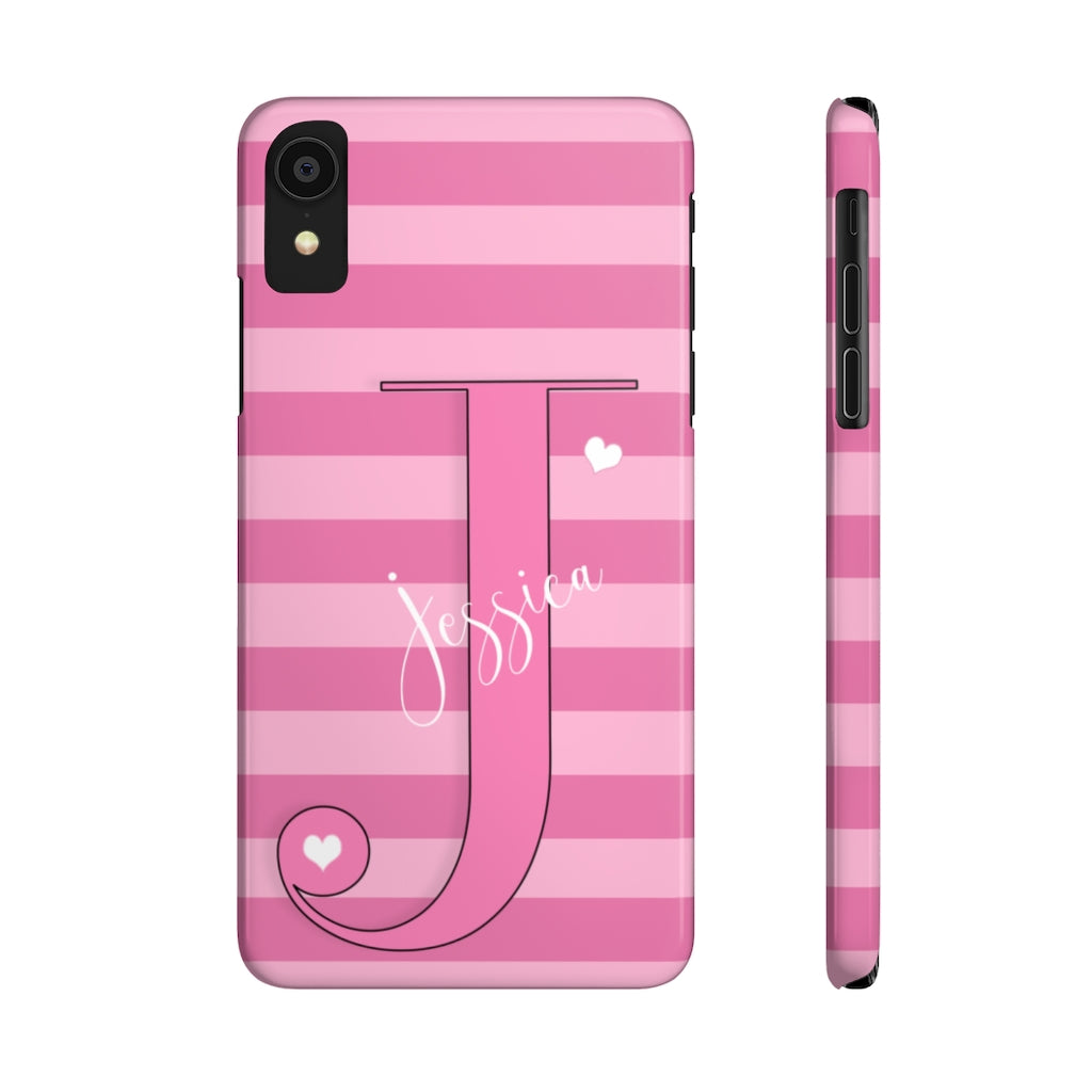 Pink Initial Heart Phone Case