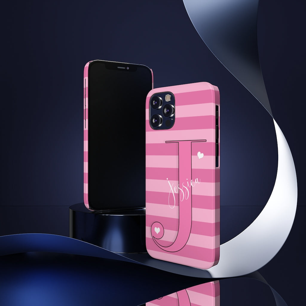 Pink Initial Heart Phone Case