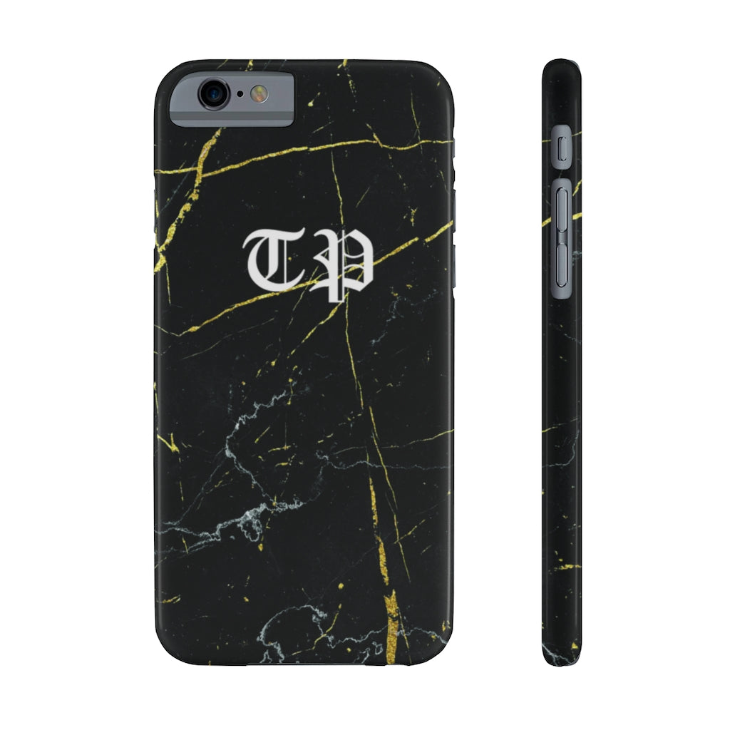 Personalized Old English Black Marble iPhone Case
