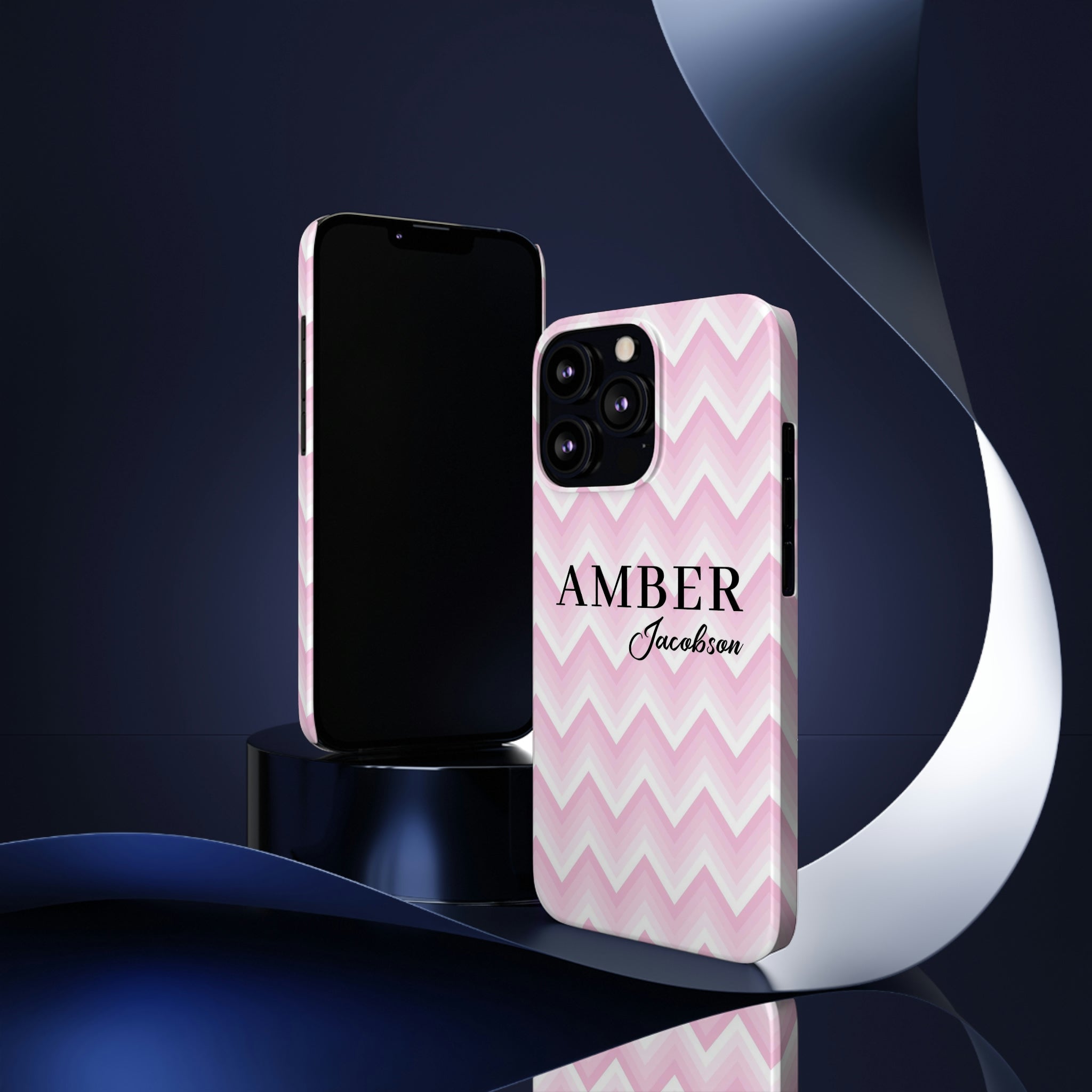 Personalized Wavy Pink iPhone Case