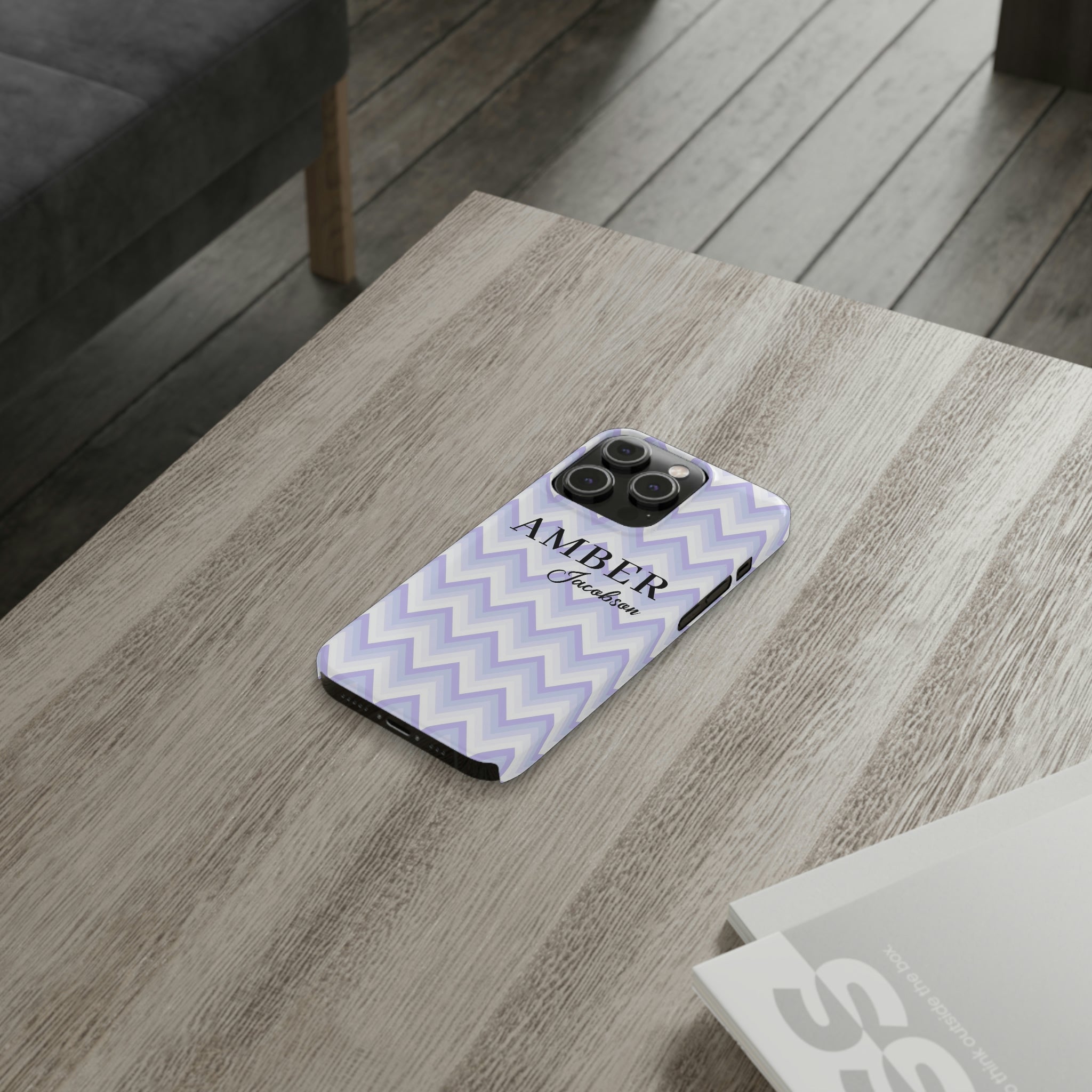 Personalized Purple Wavy iPhone Case