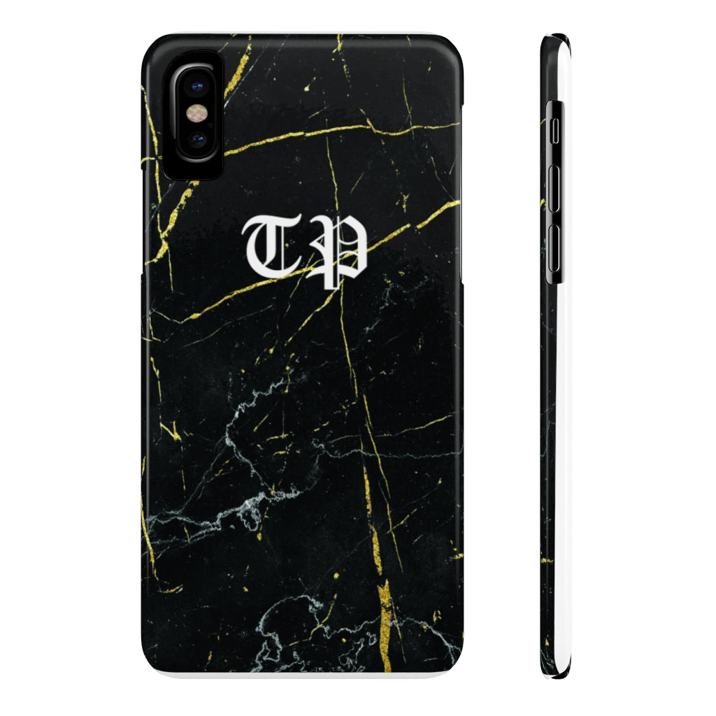Personalized Old English Black Marble iPhone Case