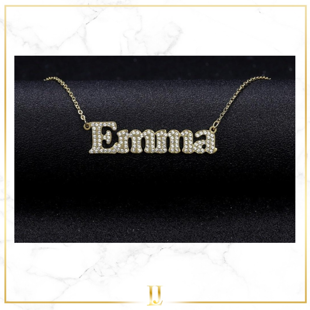 Personalized Iced Out Block Necklace - Limitless Jewellery