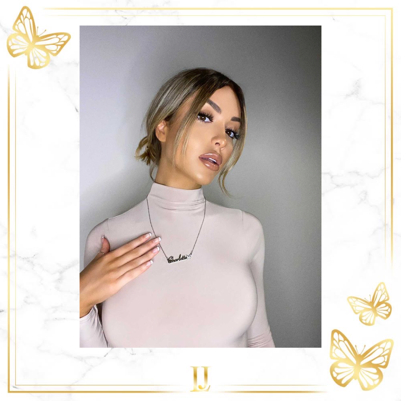 Personalized Iced Out Butterfly Necklace - Limitless Jewellery