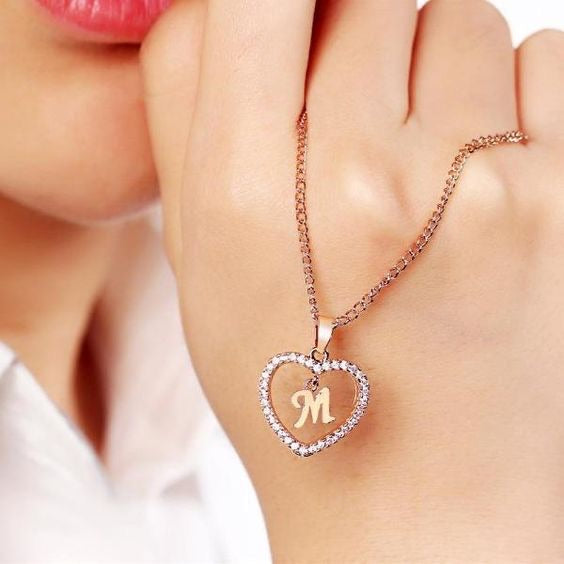 Heart Letter Necklace - Limitless Jewellery