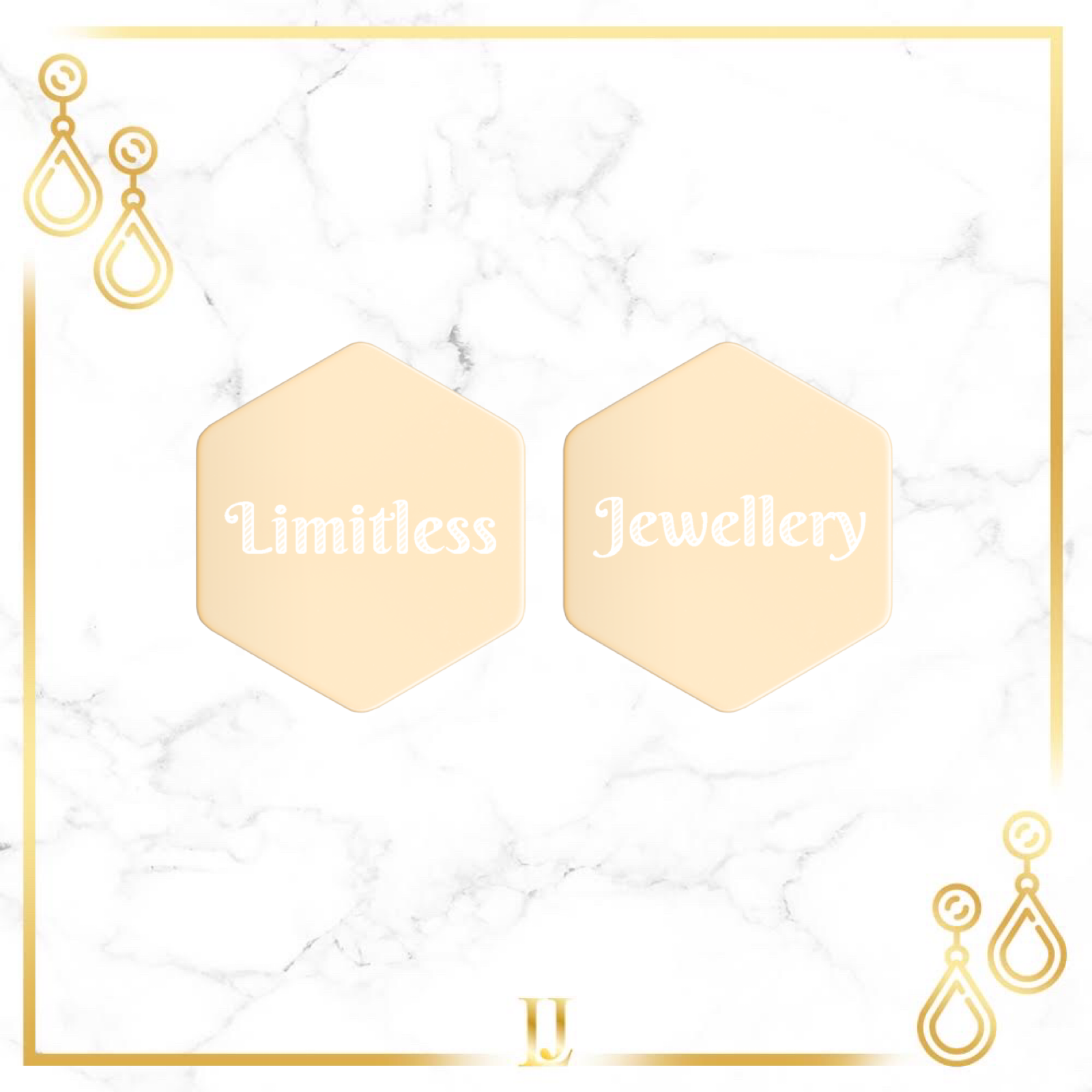 Personalized Hexagon Stud Earrings - Limitless Jewellery