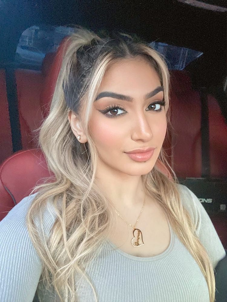 Personalized half Iced Out Heart Name Necklace