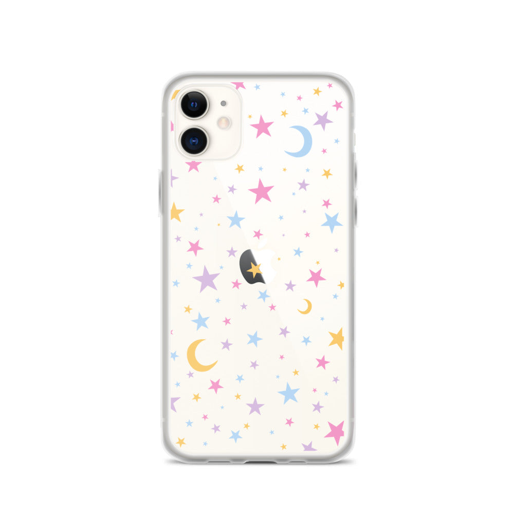 Moonlight Stars Clear iPhone Case