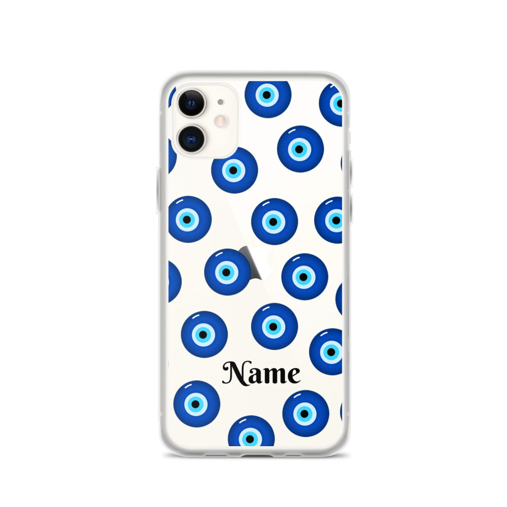Personalized Evil Eye Clear iPhone Case