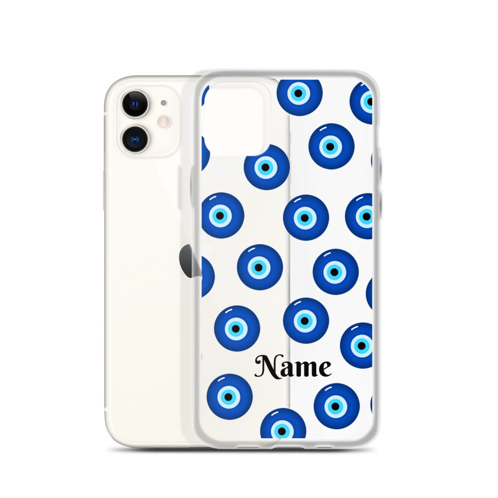 Personalized Evil Eye Clear iPhone Case
