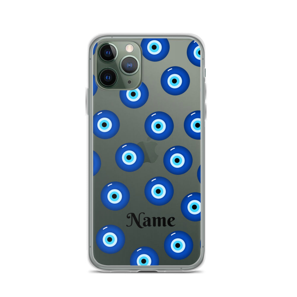 Personalized Evil Eye Clear iPhone Case