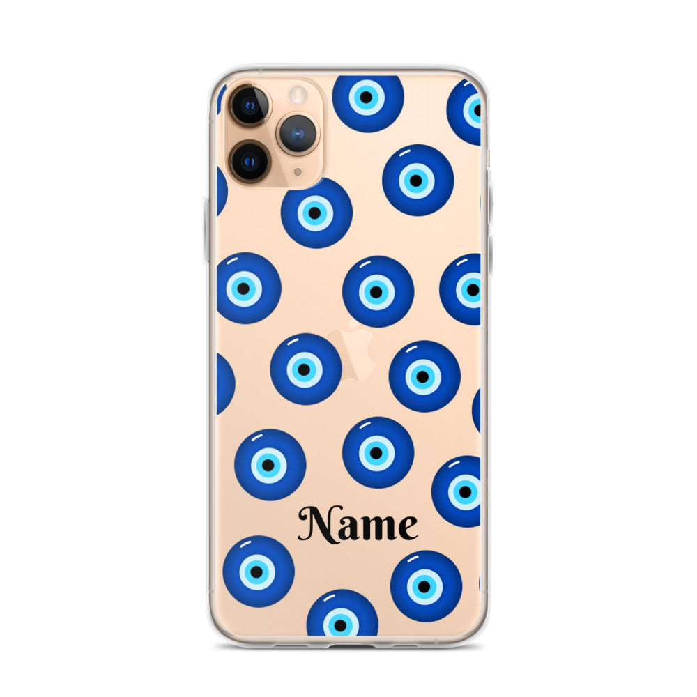 Personalized Evil Eye Clear iPhone Case