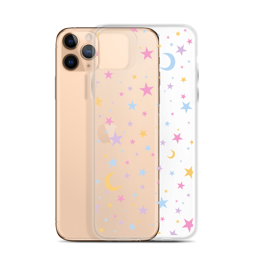 Moonlight Stars Clear iPhone Case