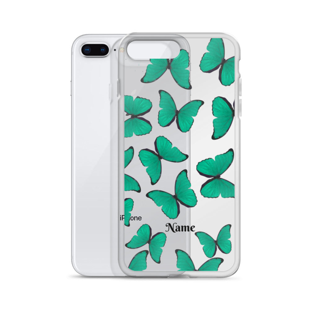 Personalized Green Butterflies iPhone Case