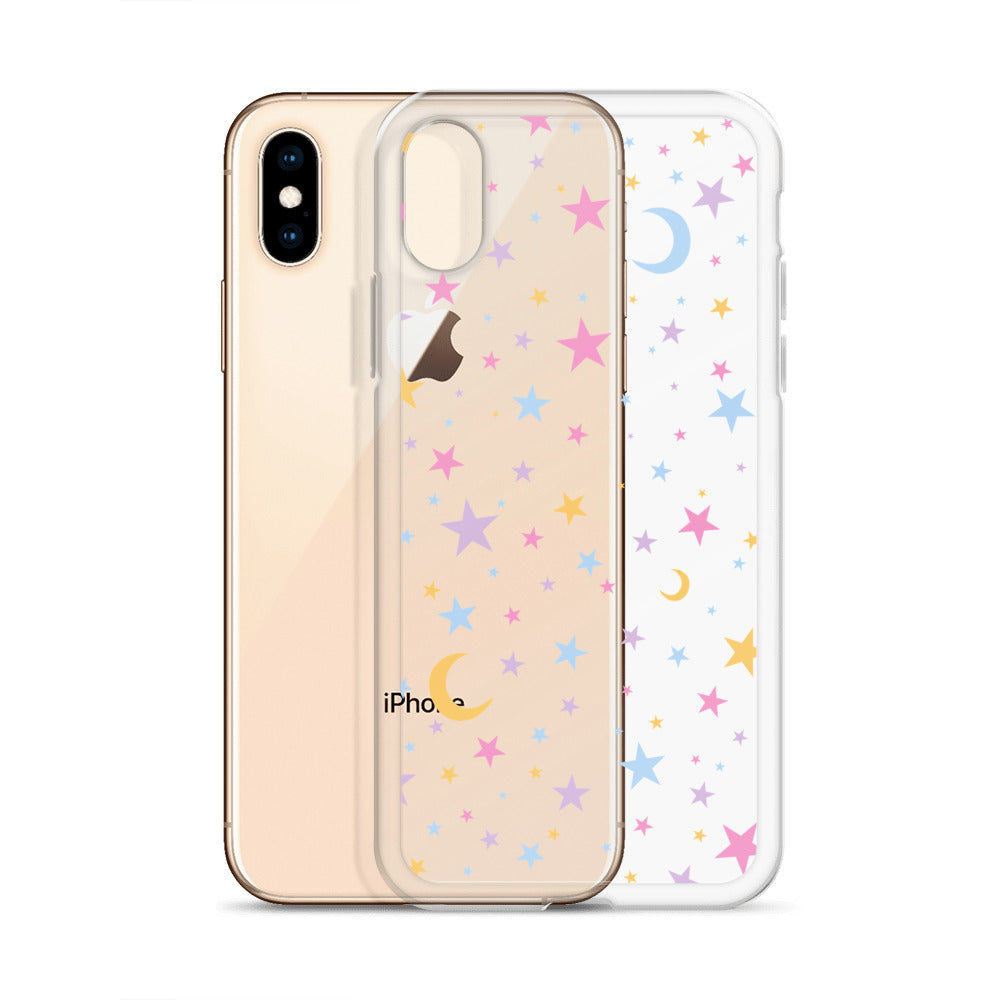Moonlight Stars Clear iPhone Case