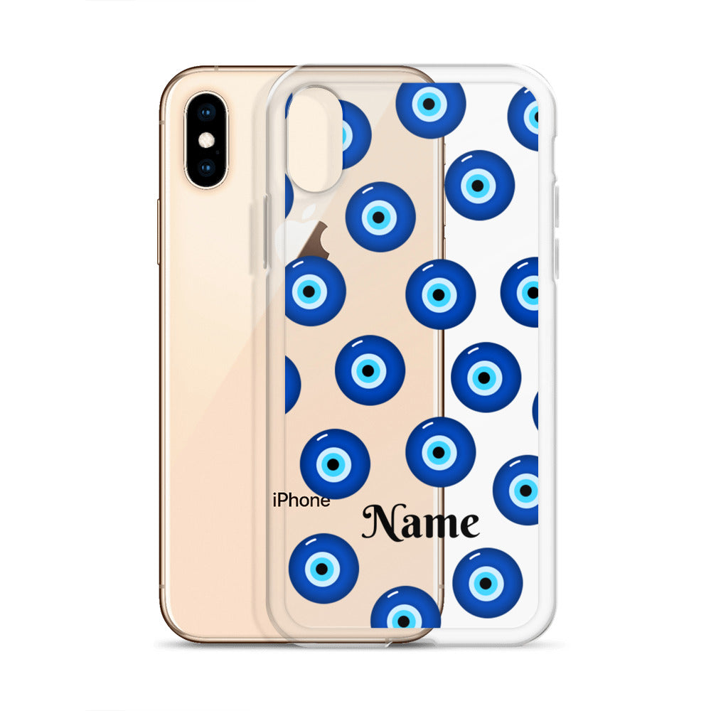 Personalized Evil Eye Clear iPhone Case